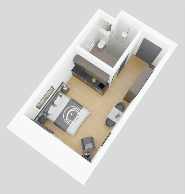 Vollmöbliertes BASIC Apartment - 6 m2 2