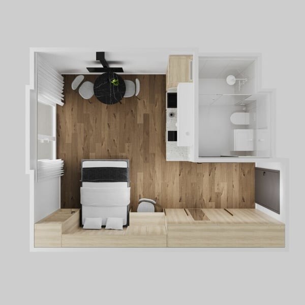 Vollmöbliertes BASIC Apartment - 6 m2 12