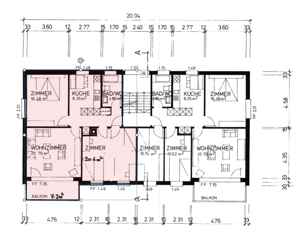 Centrally located 3-room apartment 