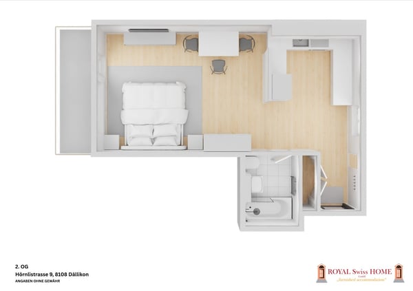 Möblierte 1.5-Zimmer-Wohnung mit Balkon in Dällikon Zürich 12