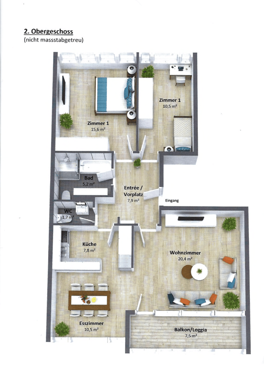 Moderne 3.5-Zimmer-Wohnung mit Einstell…