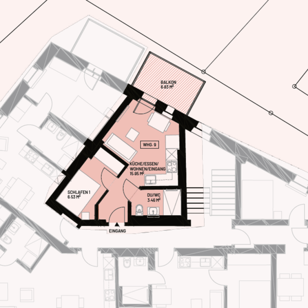 NEUBAU: Kernsanierte 1.5-Zimmer Wohnung mit Balkon 5