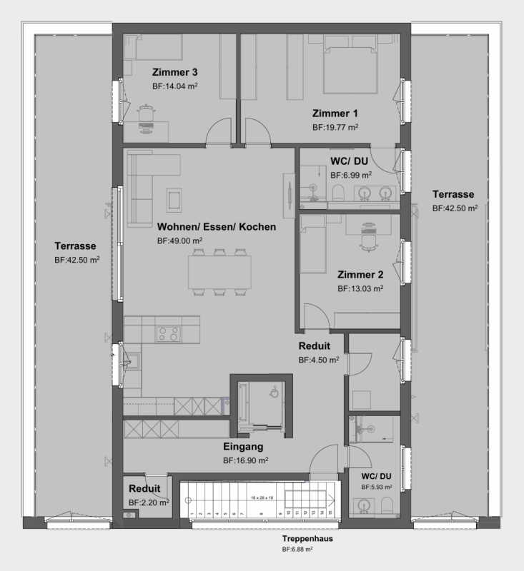 Modernes Attikawohnen: Grosszügige 4.5-Zimmer-Wohnung im Herzen von Amriswil