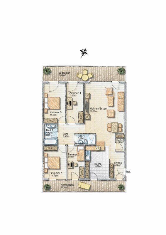 Spacious, modern, scenic - 5.5 room apartment in St. Gallen