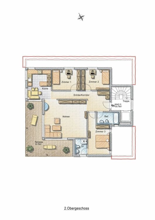 LICHTDURCHFLUTETE 4.5-ZIMMER-WOHNUNG IM 2. OG MIT GROSSZÜGIGER, GEDECKTER TERRASSE & BAD EN SUITE IN SEENÄHE 10