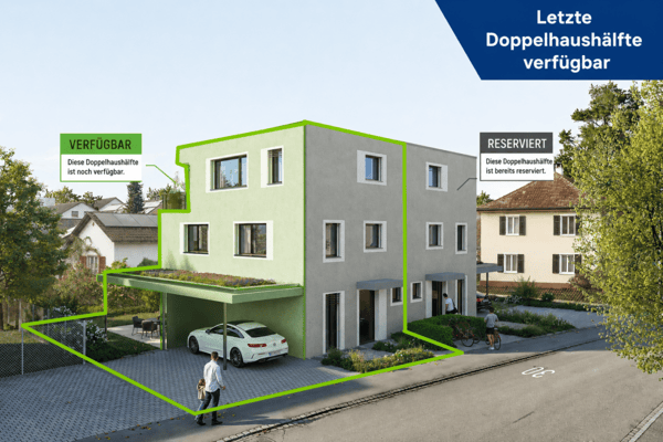 letzte 5.5-Zi. Doppelhaushälfte - Minergie-P-zertifiziertes Neubau-DEFH 1