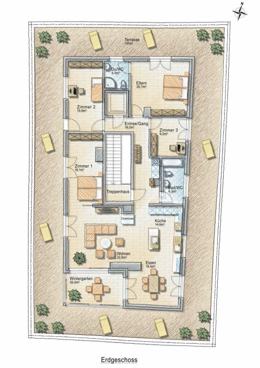 5.5-Zimmer-Attikawohnung mit 150 m² Rundumterrasse, Weitsicht und direktem Terrassenzugang aus jedem Zimmer 16