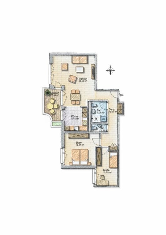Moderne Wohnung mit Seesicht über den Dächern von Rorschacherberg 9