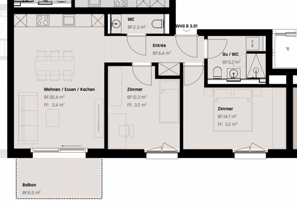 Ruhig und zentral wohnen - luxuriöse 3.5-Zimmer-Wohnung in St. Gallen 6