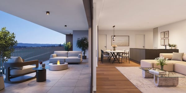 Neubau 2.5-Zi. Wohnung mit schöner Weitsicht und riesiger Terrasse 1