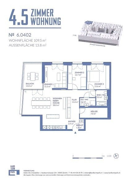 moderne 1.5 Zimmer-Wohnung in Zürich-West 9