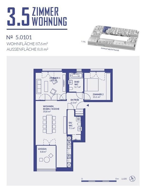 Aussergewöhnlich Wohnen in Zürich - mit Rooftop Pool 6