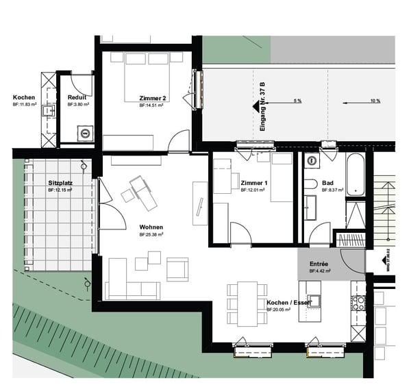 Moderne 3.5-Zimmer-Neubauwohnung mit Balkon in Studen 5