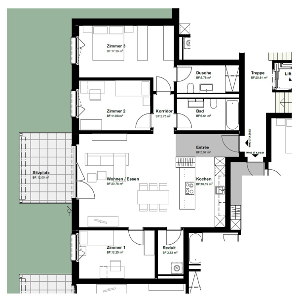 4.5-Zimmer-Neubauwohnung 'Balance' mit Bad en suite 4