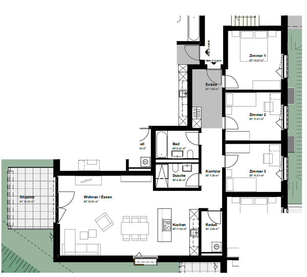 4.5-Zimmer-Neubauwohnung 'Komfort' mit zwei Badezimmern 6