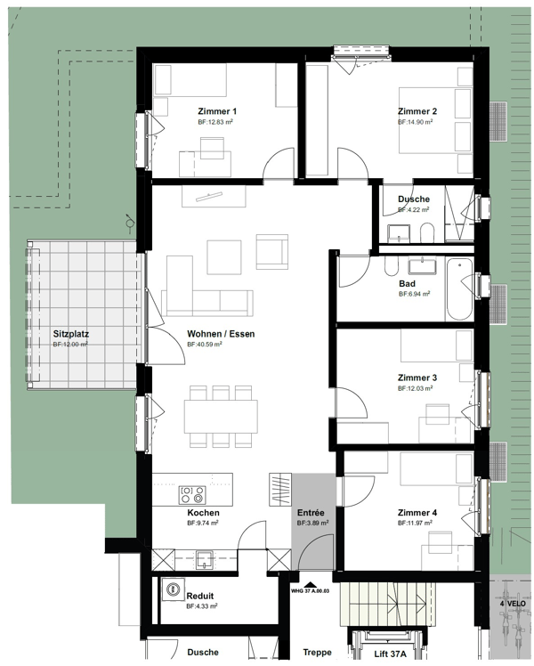 Grosszügige 5.5-Zimmer-Neubauwohnung mit Balkon oder Garten 6