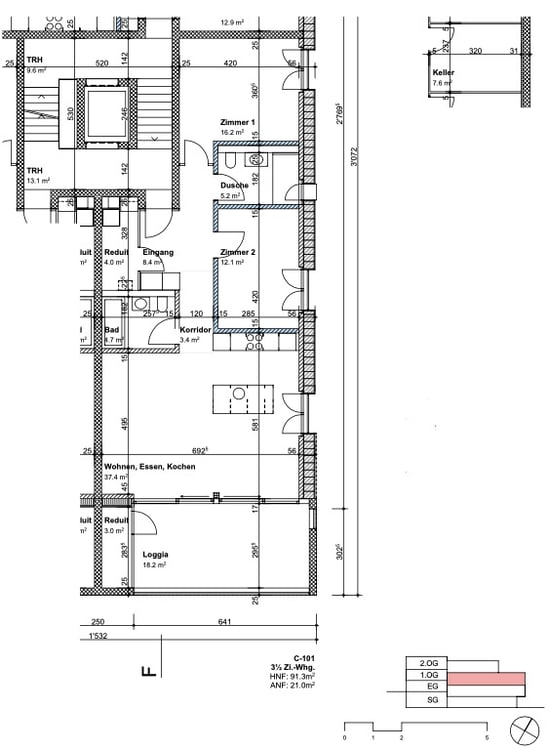 1½ ZI-WOHNUNG IN ROMBACH (AG), MÖBLIERT, TEMPORÄR 10