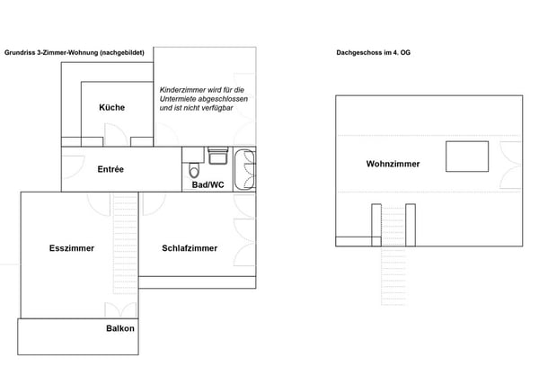1 ZIMMER-MAISONETTEWOHNUNG IN ZÜRICH - KREIS 10 WIPKINGEN, MÖBLIERT, T 7