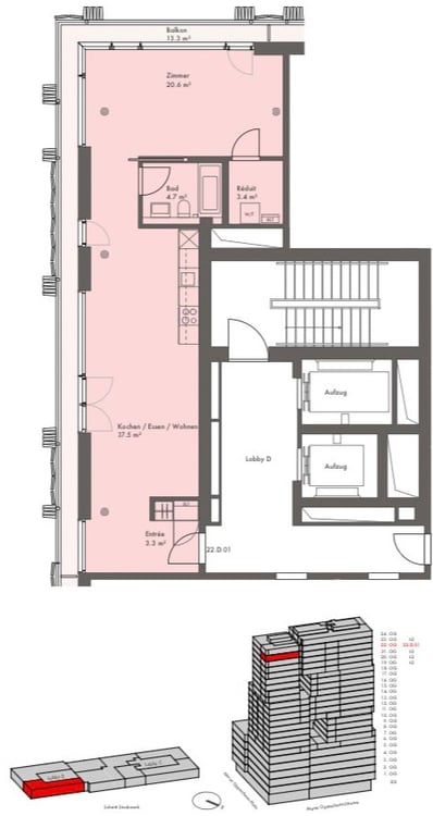 1½ ZI-WOHNUNG IN BASEL - GUNDELDINGEN, MÖBLIERT, TEMPORÄR 9