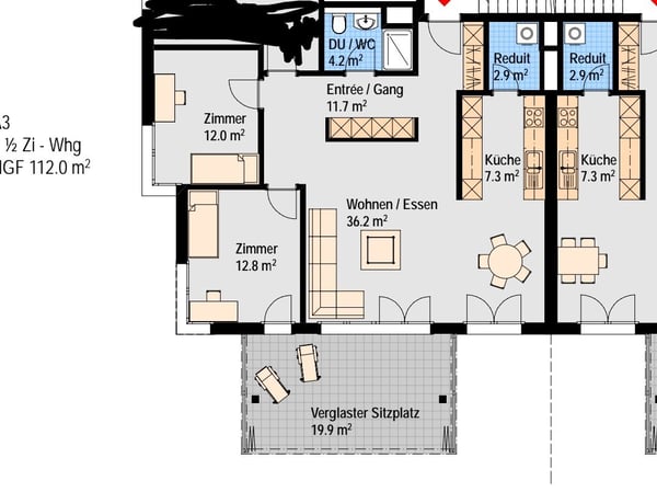 3½ ZI-WOHNUNG IN JONA (SG), MÖBLIERT, TEMPORÄR 10