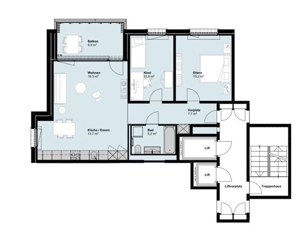 3½ ZI-WOHNUNG IN ALLSCHWIL (BL), MÖBLIERT, TEMPORÄR 8