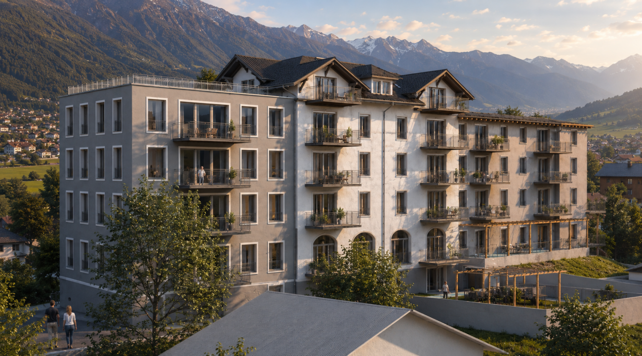 Neubau 3.5-Zimmerwohnung Nr. 3 mit Südbalkon - Schönbühl 360° Wilderswil