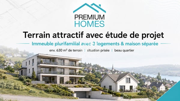 Terrain attractif avec étude de projet pour immeuble plurifamilial & m 1