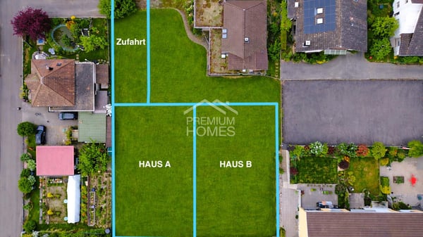 Baureifes Projekt für zwei Eigenheime 2