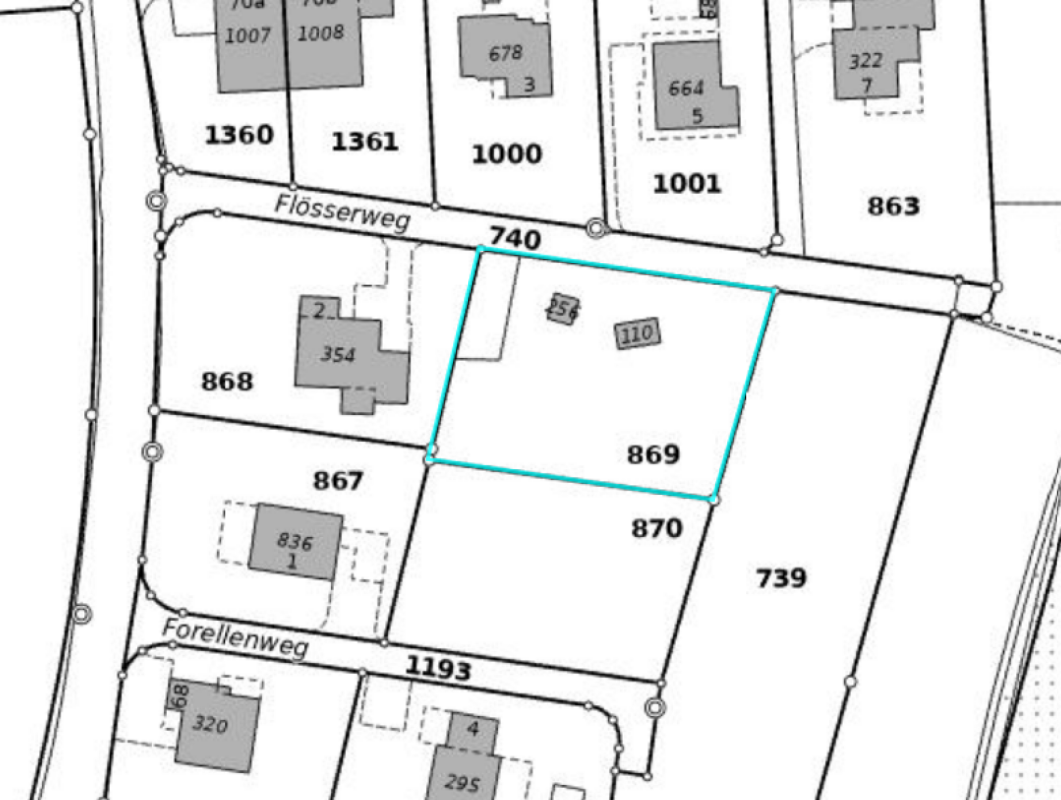 Attractive building land (subdivision possible) - directly on the Rhine with a view of the green