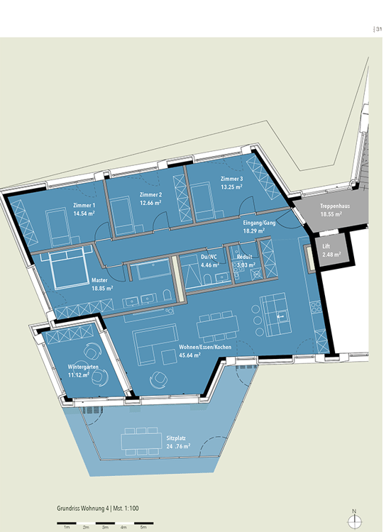 Projektvorankündigung - exklusive Geschosswohnung mit unverbaubarer Aussicht. Neue Preise - A4 5