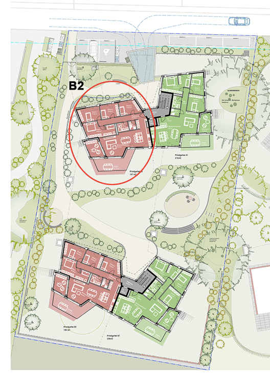 Projektvorankündigung - exklusive Gartenwohnung mit unverbaubarer Aussicht. Neue Preise - B2 4