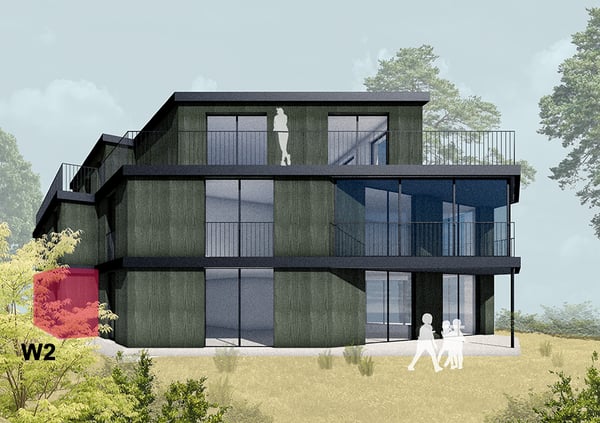 Helle und grösszügige 1.5-Zimmer-Wohnung mit Weitsicht und Garten mit 63qm - W2 2