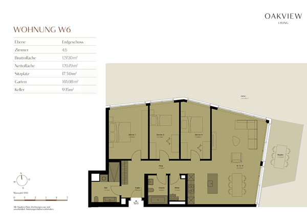 Ruhige und moderne Gartenwohnung mit romantischem Aussenraum und Waldsicht - W6 5