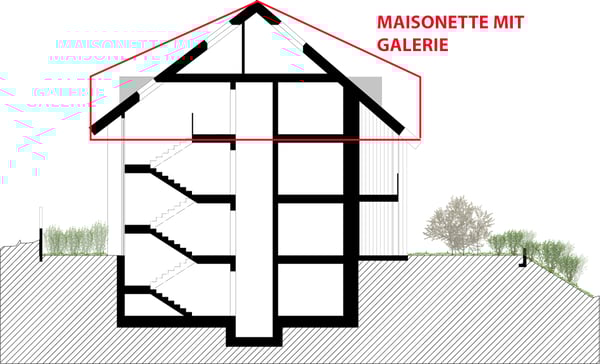 Ruhige und moderne 1.5-Zimmer-Maisonette-Wohnung im Zentrum von Binningen mit 150qm - W6 6
