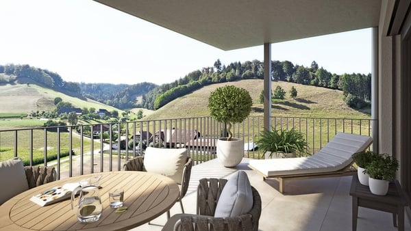 3.5-Zimmer-Dachwohnung mit Galerie und sonnigem Balkon im Rodacher 3
