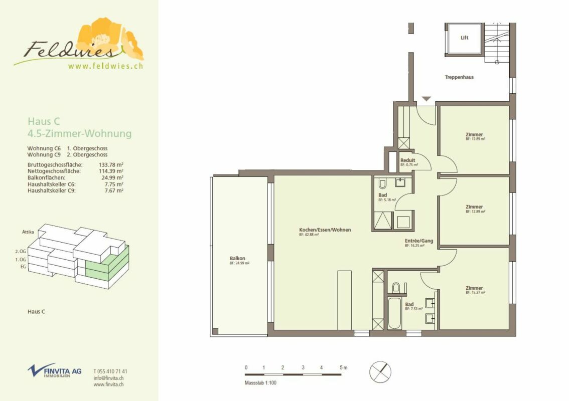 Appartement spacieux 4.5 pièces dans un quartier familial!