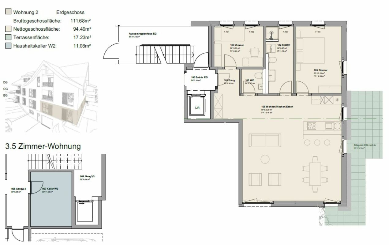 Moderne 3.5-Zimmer-Neubauwohnung mit Sitzplatz!