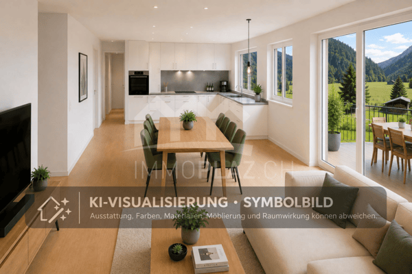3½ Zi.-Wohnung mit Balkon & freie Bergsicht 1