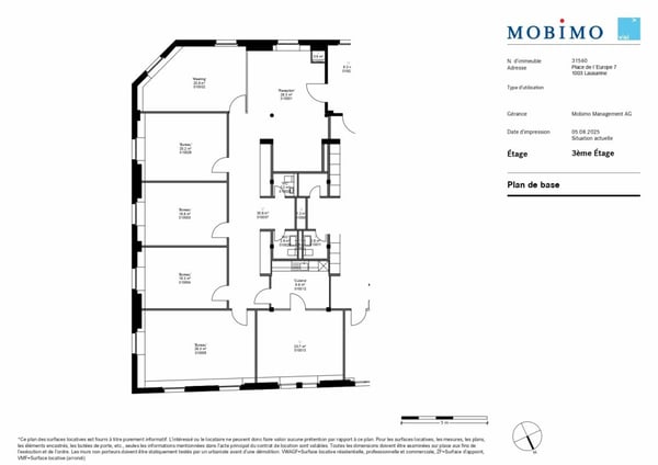 Bureau de 240 m2 au coeur de Lausanne 8