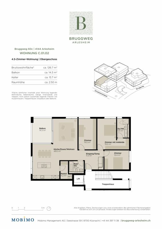 Grosszügige 4.5-Zimmerwohnung - Bruggweg, Arlesheim