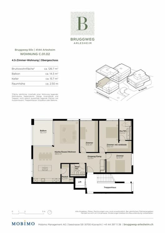 Grosszügige 4.5-Zimmerwohnung - Bruggweg, Arlesheim 3