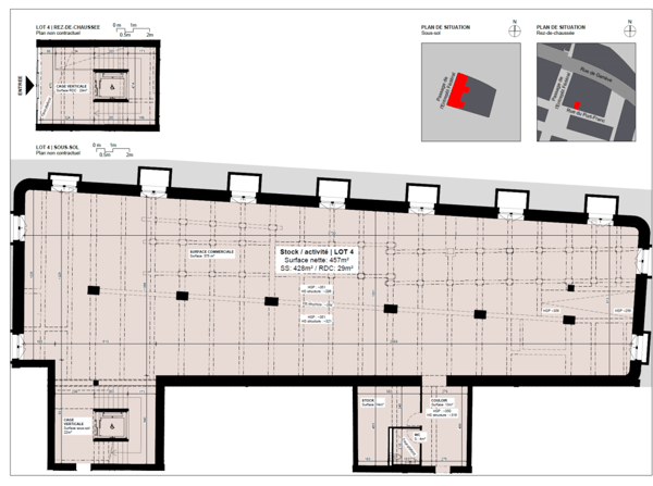 Surface de loisirs/services de 455m2 - Rue de Genève 7 8
