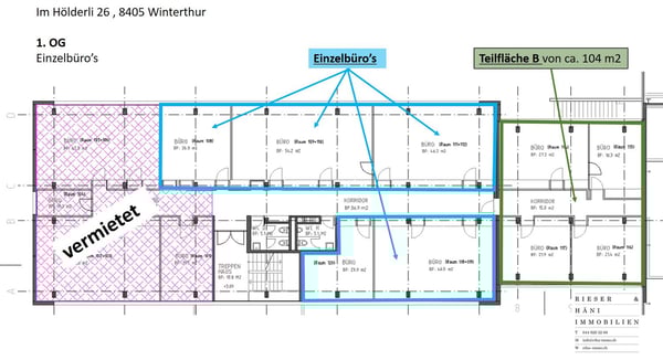Büro's in unterschiedlichen Grössen mit Parkplätzen in Winterthur (Quartier Grüze/Seen) 16