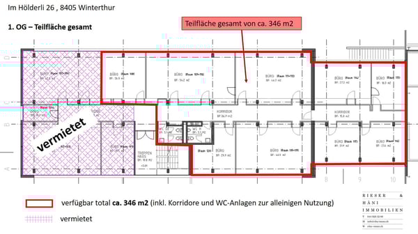 Büro's in unterschiedlichen Grössen mit Parkplätzen in Winterthur (Quartier Grüze/Seen) 14