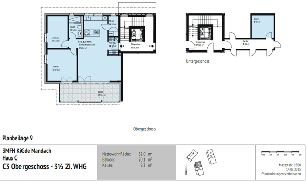 Letzte herrliche helle 1.5 Zimmer Neubau Wohnung im Obergeschoss,  in 6 Familien-Haus (C3) 2