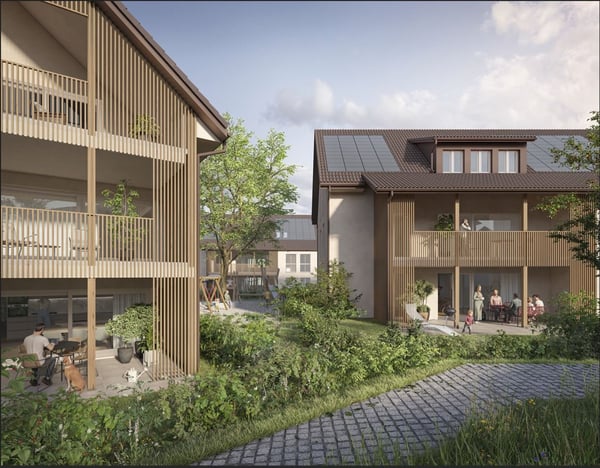 Letzte herrliche helle 1.5 Zimmer Neubau Wohnung im Obergeschoss,  in 6 Familien-Haus (C3) 6