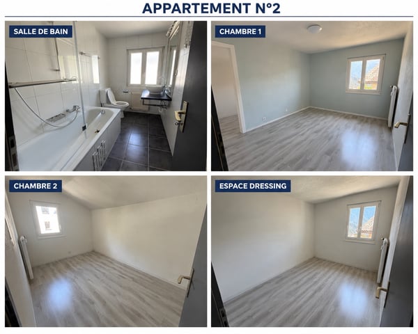 Deux appartements de 85 m² à louer – Centre du village de Saint-Romain 2