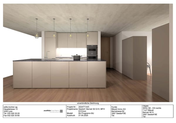 Moderne 4.5-Zimmer-Neubauwohnung mit Balkon, Laubengang und schöner Aussicht in Seedorf BE 6