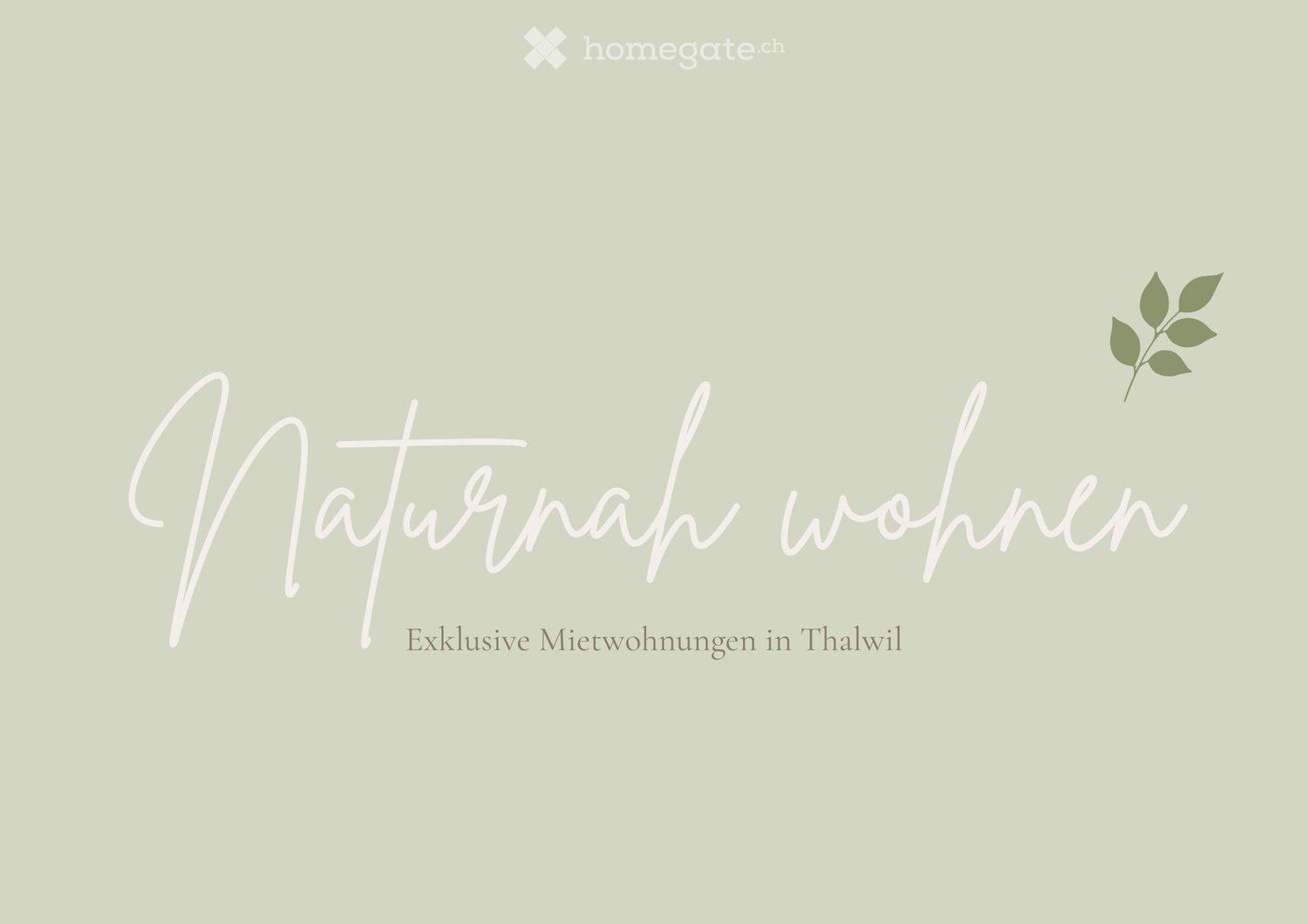 Logo with the text "Naturah wohnen" and a small green leaf graphic, representing exclusive rental apartments in Thalwil.