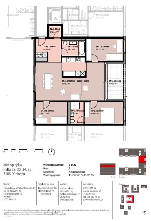 Appartement moderne de 4.5 pièces / Modernes Wohnen in einem gemischten Stadt- und Naturgebiet 13